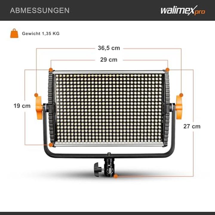 Actual product image Walimex Niova 600 Plus (Surface luminaire, Video light, Studio light)