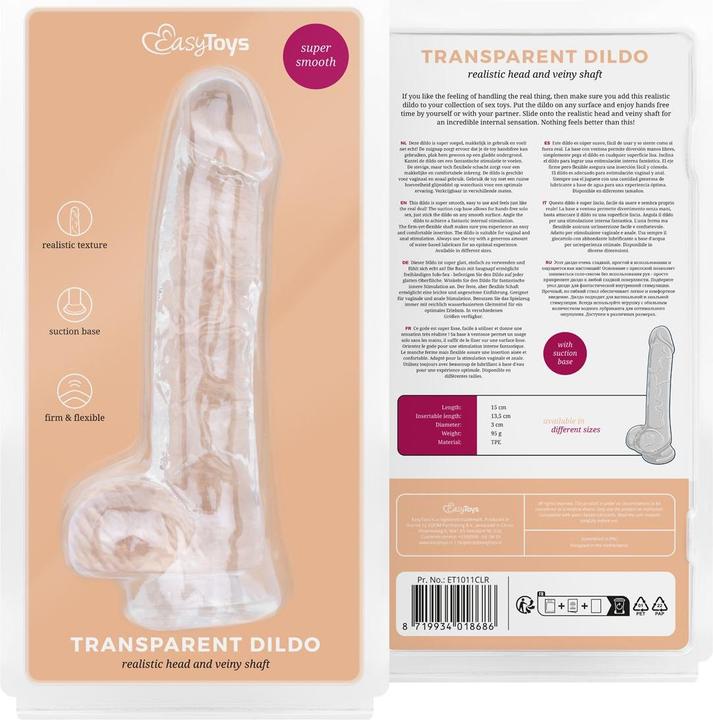 Actual product image Easytoys Jelly Dildo with Balls - 13.5 cm