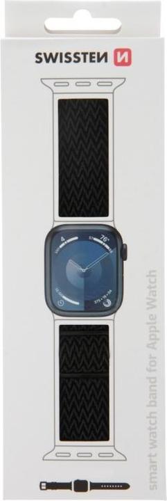 Actual product image Swissten Nylon Band for Apple Watch Black 42/44/45/49 mm (with Buckle) (Nylon)