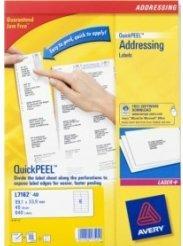 Image du produit Avery Etiquette d'adresse, 99,1 x 33,9 mm, blanc marge tout autour, coins arrondis, certifié FSC