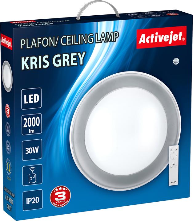 Produktbild Activejet Plafon LED AJE-KRIS Grey + pilot Deckenbeleuchtung Nicht austauschbare Glühbirne(n) A+ (2000 lm)