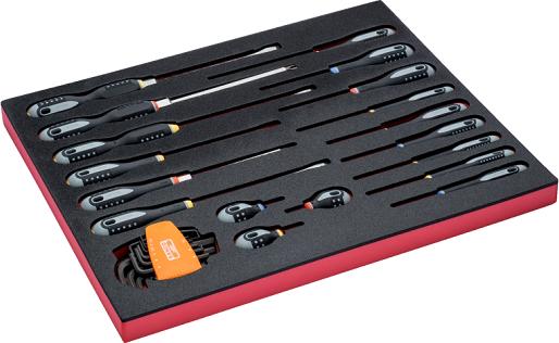 Actual product image Bahco 27pc Sdriver set & Hex Keys Foam Insert