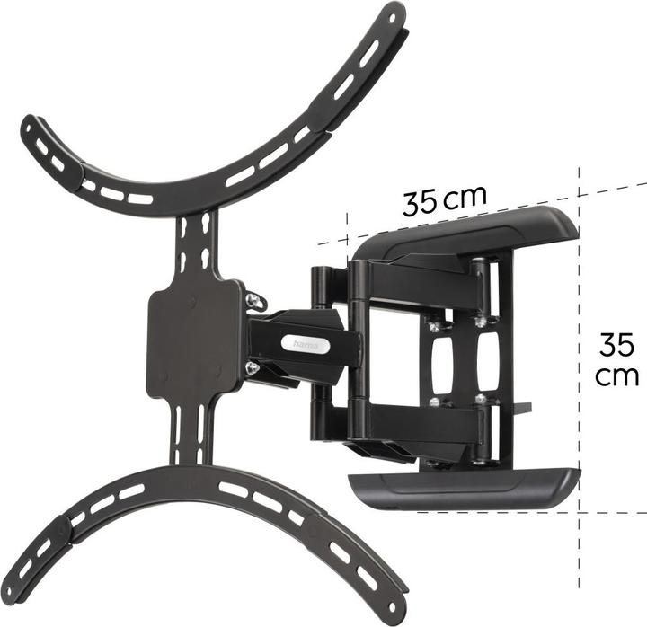Image du produit Hama Support TV mural, pivotant, inclinable, extensible, 229 cm (90") à 50 kg (Mur, 90", 50 kg)