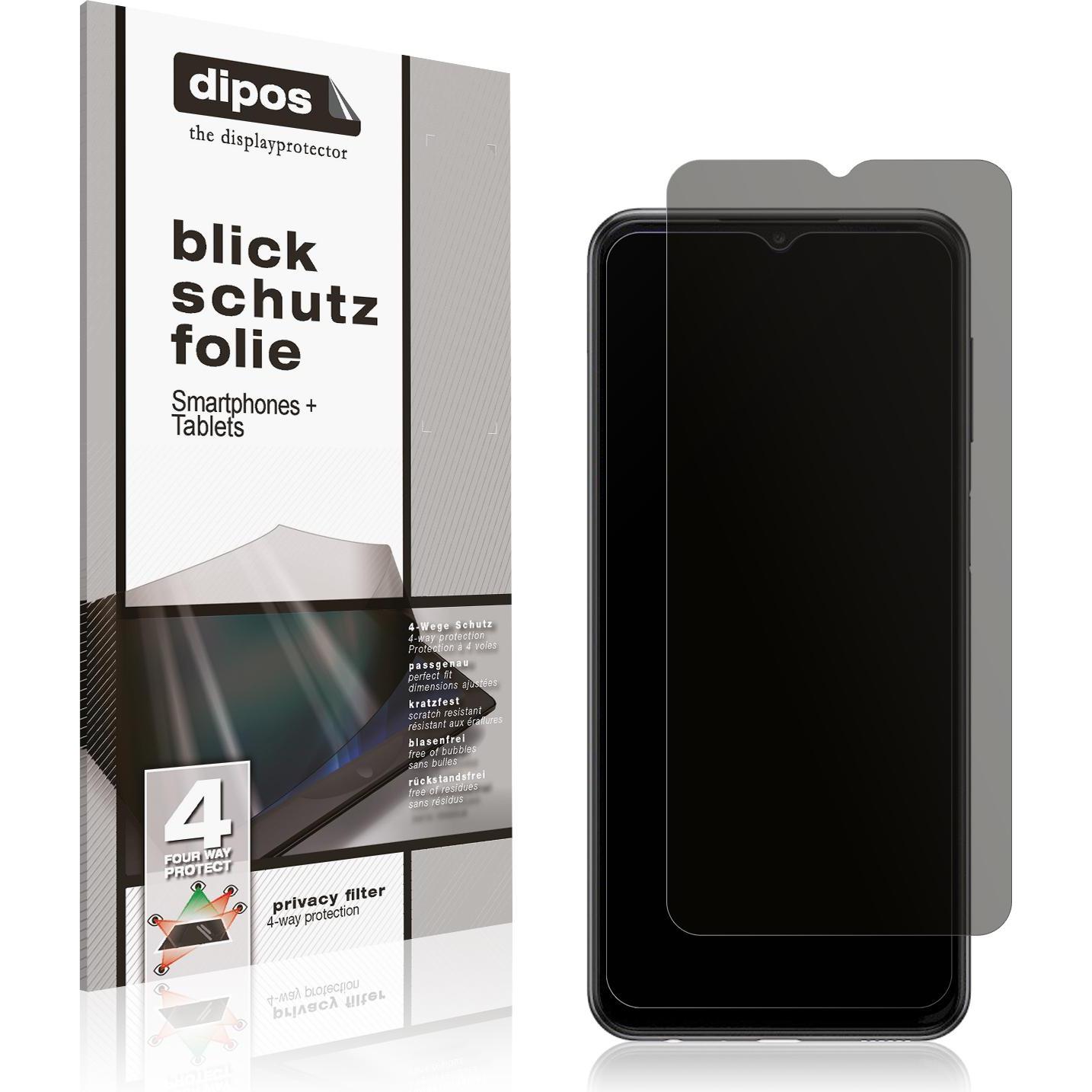 Dipos Blickschutzfolie 4-Way Privacy (1 Stück, Samsung Galaxy A23), Smartphone Schutzfolie, Transparent