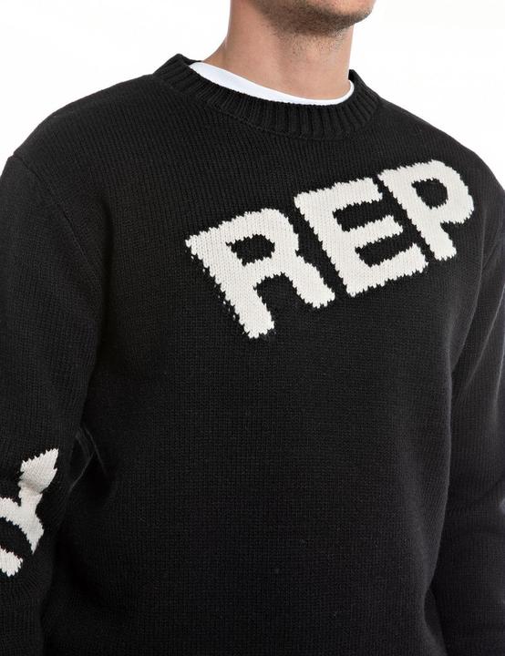 Produktbild Replay Herentrui van wolmix, Jacquard Black/Butter 110, S (S)