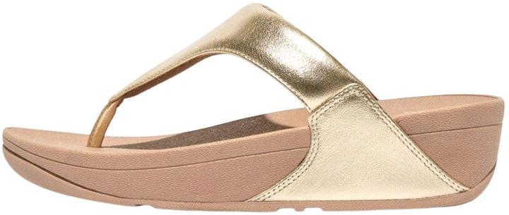 Fitflop Lulu Leather Toepost Vrouwen Teenslippers - Platino - 41
