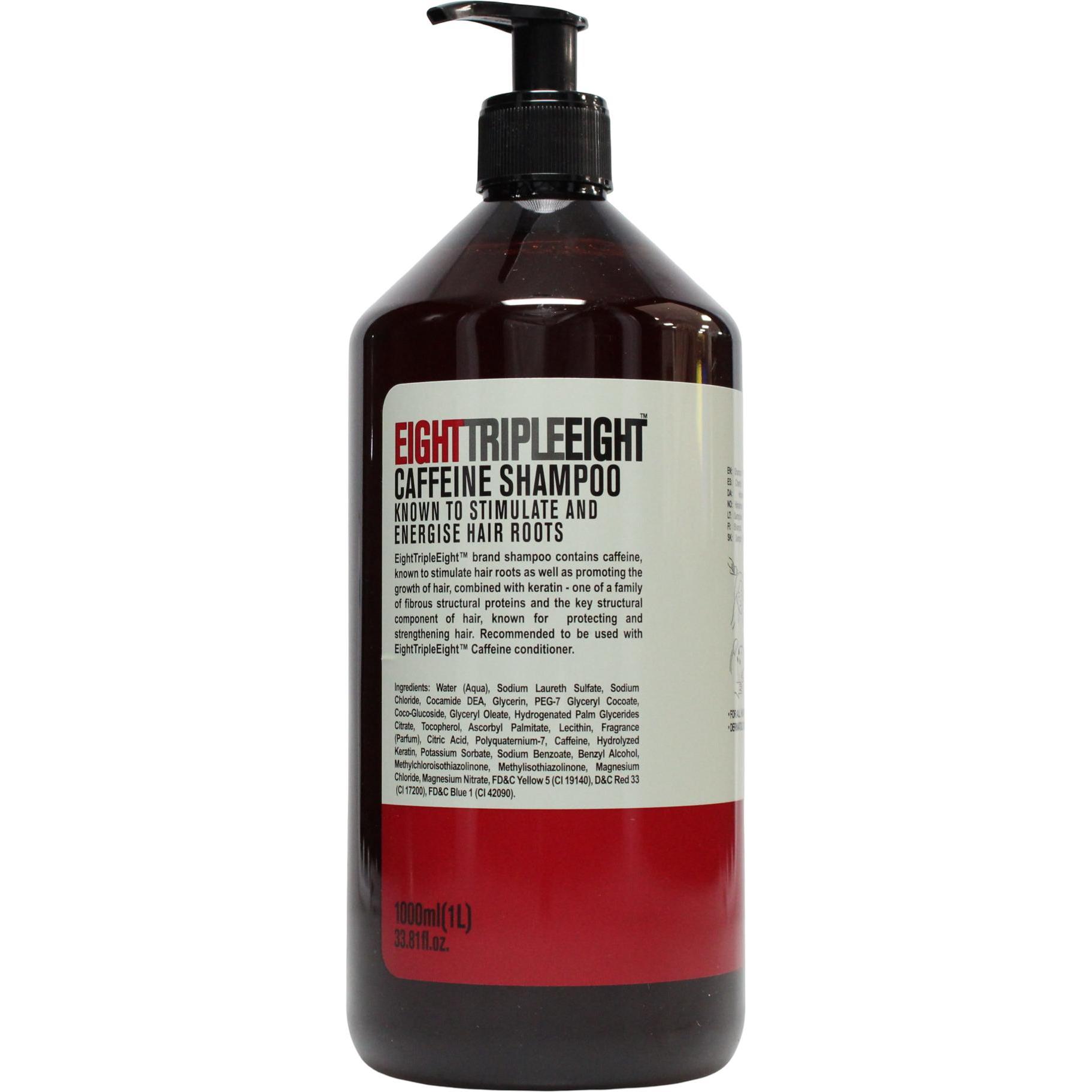 Eight Triple Eight , Shampoo, Shampoo Alla Caffeina 1000Ml (Shampoo Liquido, 1000 Ml)