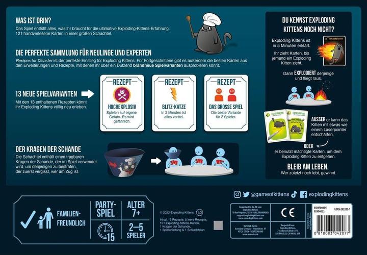 Actual product image Asmodée EXKD0022 - Exploding Kittens: Recipes for Disaster, for 2-5 players, ages 7+ (DE edition) (German, 2 - 5 Players)