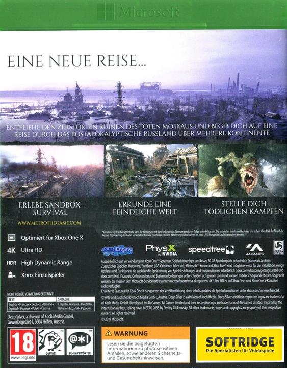 Image du produit Deep Silver Exode du métro (Xbox Series X, Xbox One X, DE)
