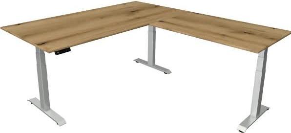 Produktbild Kerkmann Move 4 elektrisch höhenverstellbarer Schreibtisch eiche rechteckig, T-Fuss-Gestell silber 20 (200 x 100 x 129 cm)