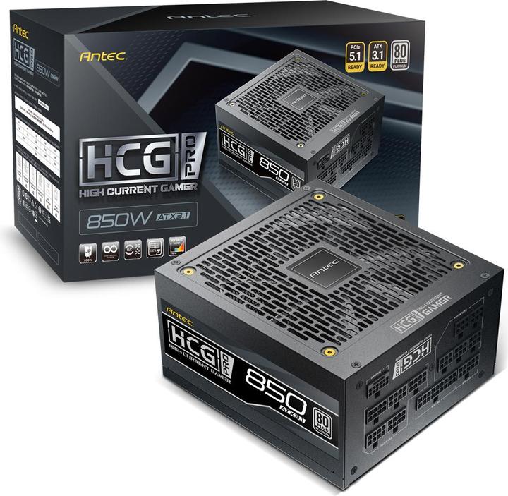 Produktbild Antec Netzteil HCG 850 PRO P EC ATX3.1 Modular 80+ Platin retail (850 W)