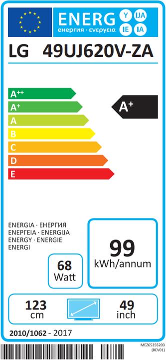 Energie-Label LG 49uj620v (49", LCD, 4K, 2017)