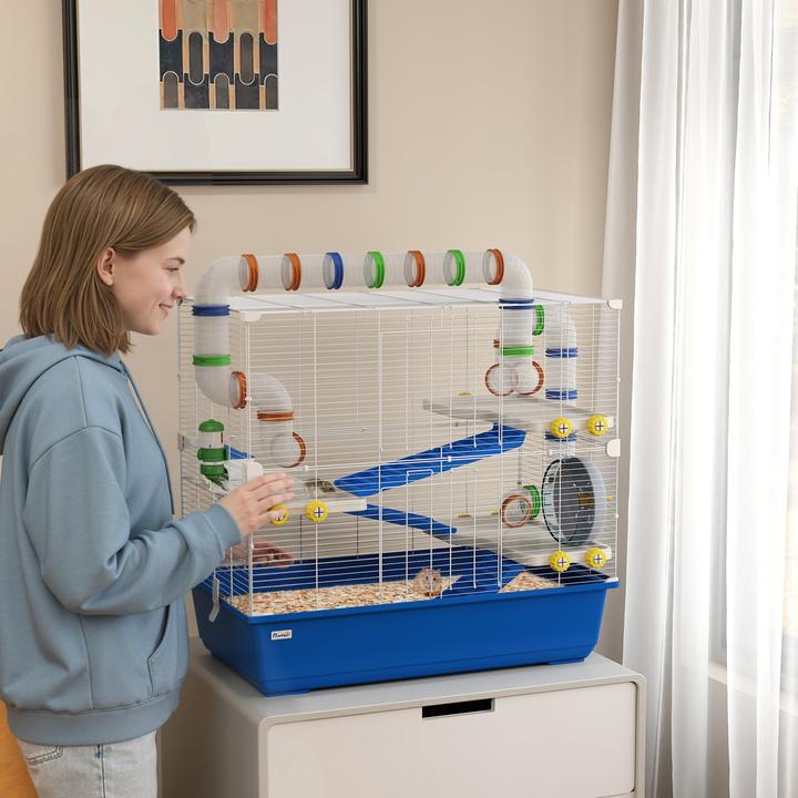 Immagine prodotto PawHut Zwerghamster-Käfig Metall, Kunststoff Blau