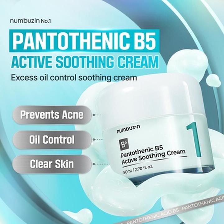 Produktbild Numbuzin No.1 Pantothenic B5 Active Soothing Cream Lightweight Facial (Tagescreme)
