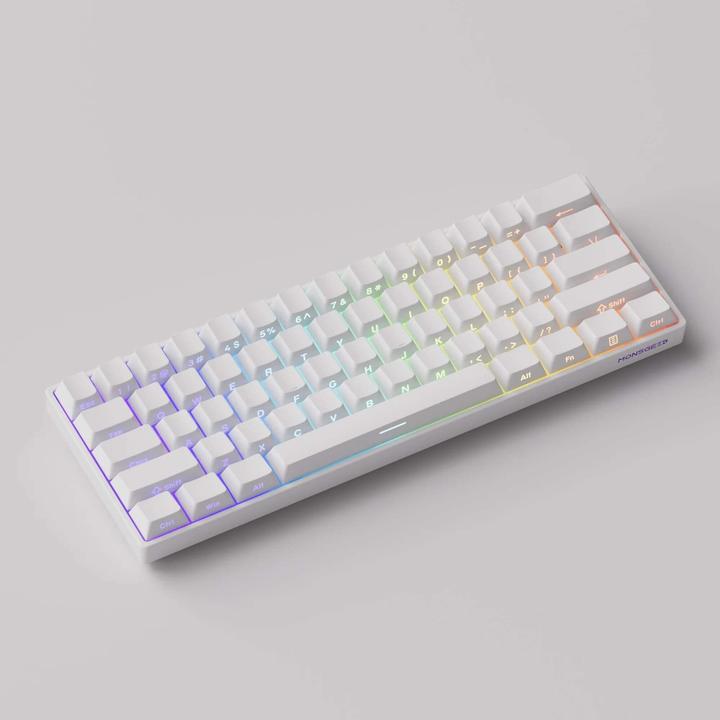 Actual product image Akko MonsGeek FUN60 Pro Wireless Gaming-Tastatur, RGB, Glare Magnetic Switch – weiss, ANSI (US) (US, Cable, Wireless)