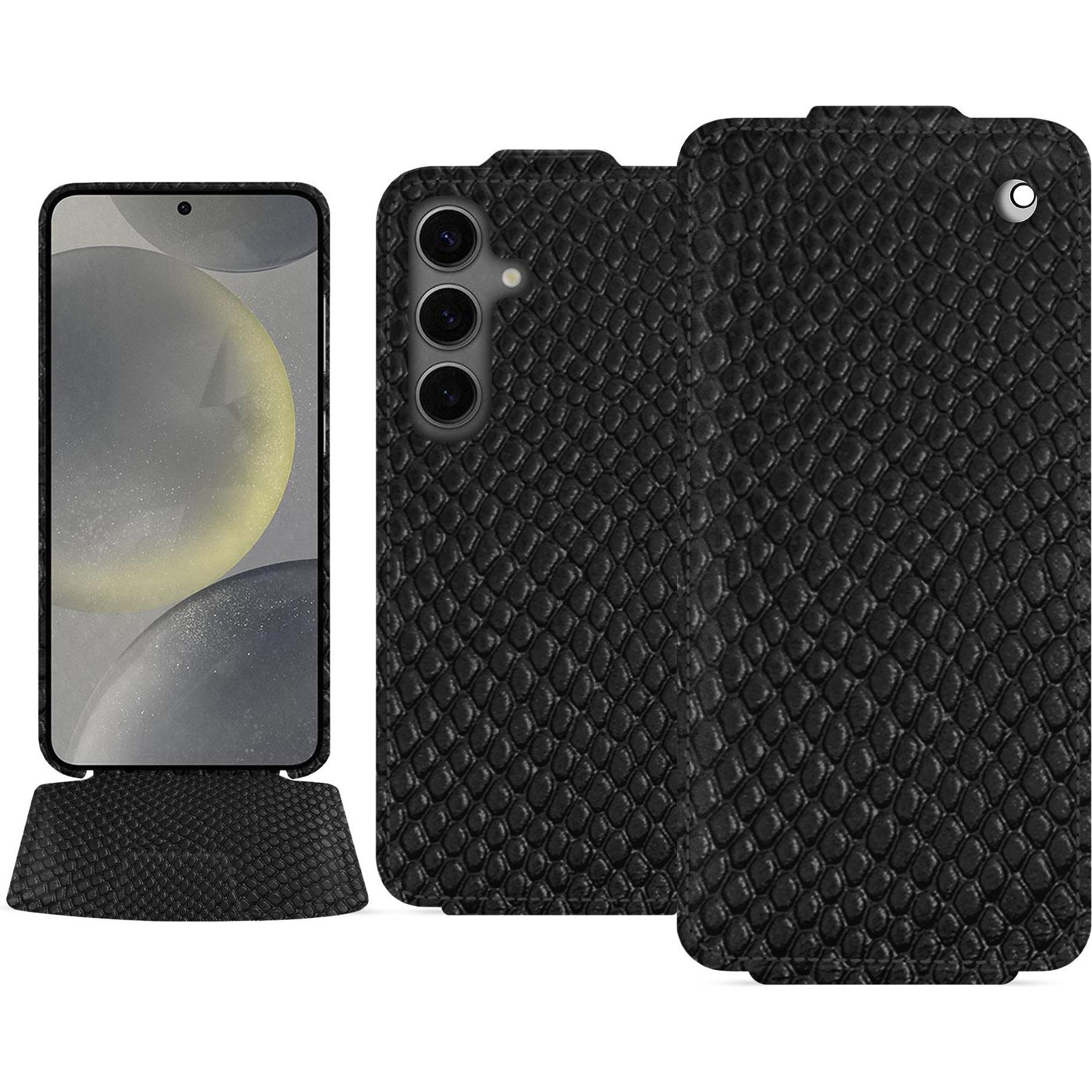 Noreve Lederschutzhülle vertikal (Samsung Galaxy S24), Smartphone Hülle, Schwarz