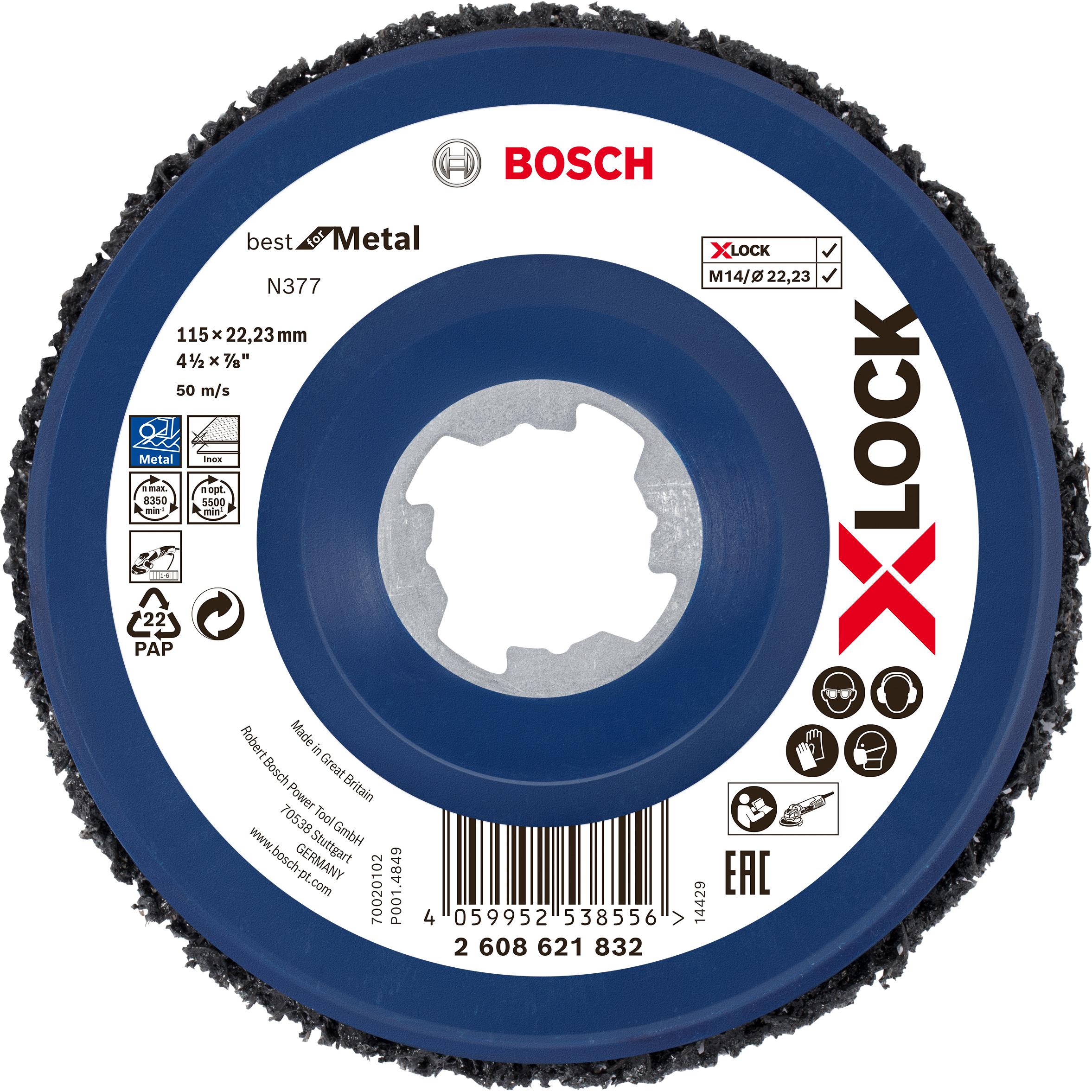 Bosch Professional Zubehör, Schleifmittel, PRO N377 X-Lock Multi Material Reinigungsscheibe, 115 mm, 22,23 mm