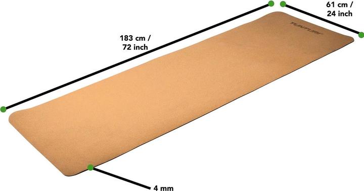 Actual product image Tunturi Kork TPE Yoga Matte Eco Friendly (4 mm)