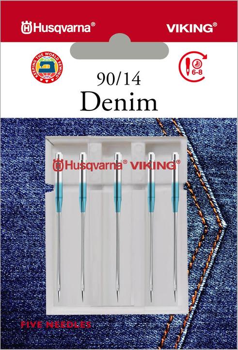 Actual product image Husqvarna Denim needle 90/14, 5 needles
