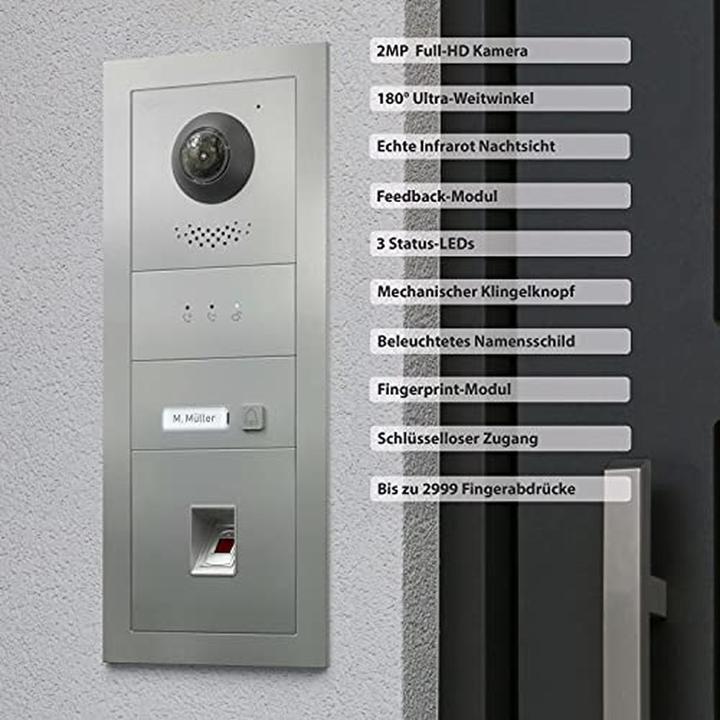 Actual product image Goliath Toys Hybrid Full-HD Video Intercom with App, Touchscreen, Fingerprint, and 180° Ultra-Wide Angle