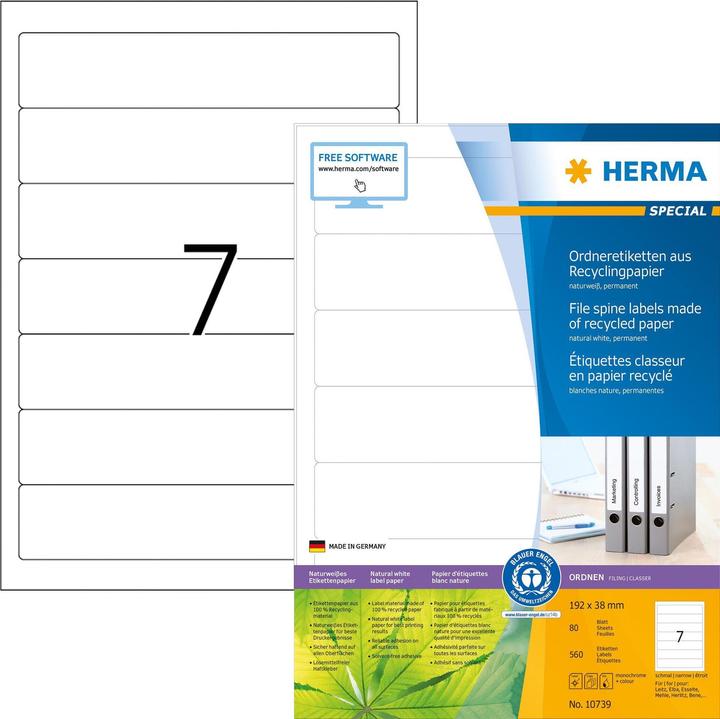 Image du produit HERMA Étiquettes classeur recyclées A4