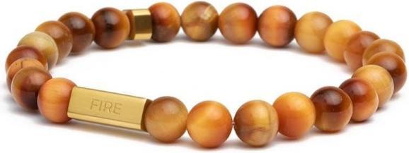 Actual product image Gemini Bracelet - Natural Tiger Eye Stone - Size S (8 mm natural tiger's eye)