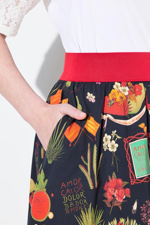 Image du produit Ulla Popken Robe imprimé champêtre, taille élastique et coupe évasée (48)