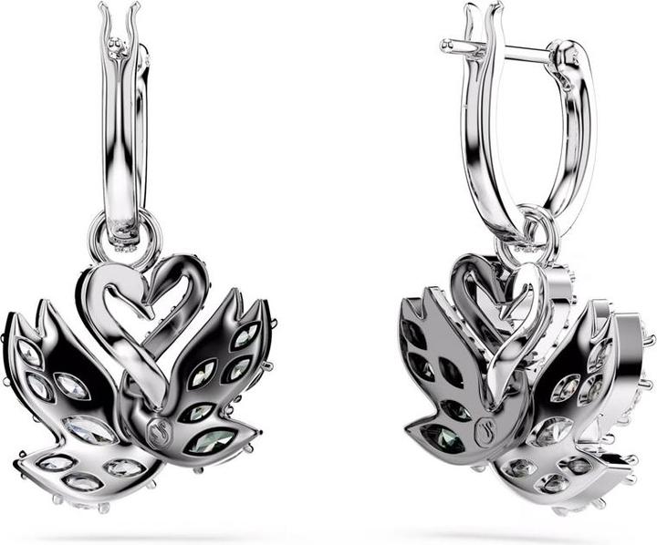 Actual product image Swarovski Swan Drop Ohrhänger Schwan Schwarz (Swarovski Metal)