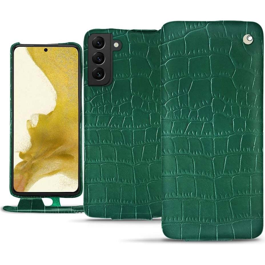 Noreve Lederschutzhülle vertikal (Samsung Galaxy S22), Smartphone Hülle, Grün