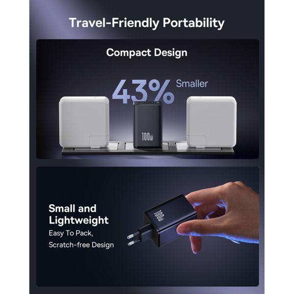 Actual product image Baseus EnerFill FE11 100W EU Schwarz (100 W, 3 ports)