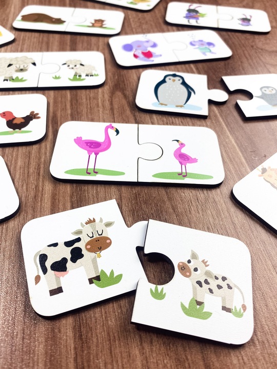 Immagine prodotto Activity Board Puzzle da 2 pezzi, materiale didattico, schede per la scuola materna, gioco di abbinamento di