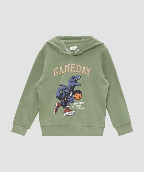 Produktbild s.Oliver Sweatshirt Kapuzen-Sweatshirt mit gummiertem Print (140)
