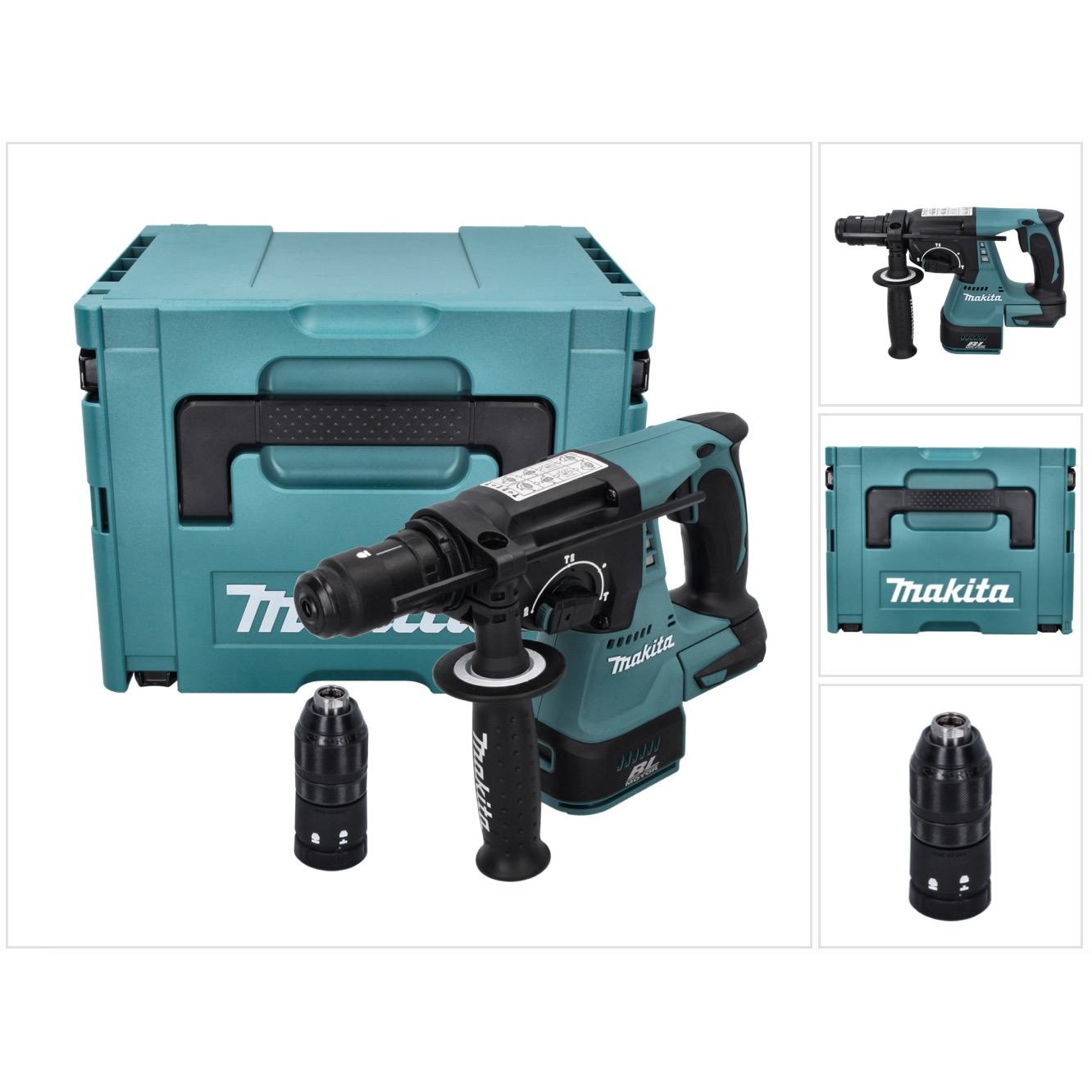 Makita, Trapano + Avvitatore a batteria, Trapano a percussione a batteria DHR 243 ZJ 18 V 2.0 J SDS plus Brushless + Makpac - senza