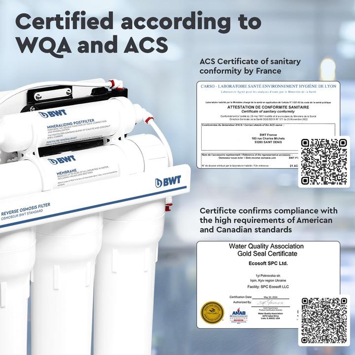 Produktbild BWT Haushalts-Umkehrosmose-System mit Pumpe und Remineralisator für reines Wasser