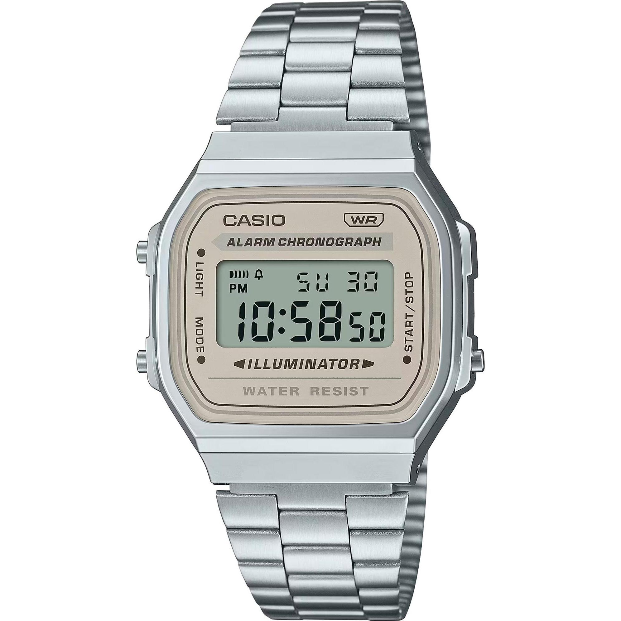 Casio, Orologio da polso, Retro Vintage - A168WA-8A, Argento, (Orologio digitale, 34 mm)
