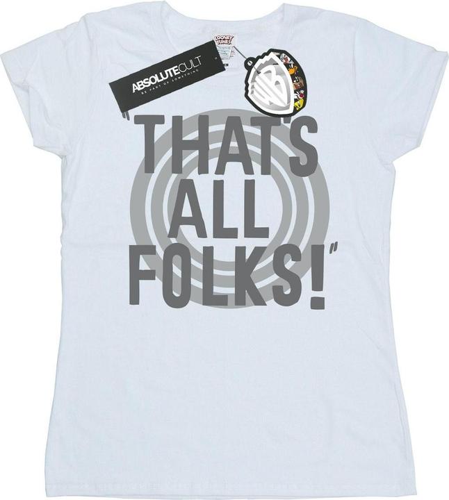 Immagine prodotto Looney Tunes That's All Folks Text Maglietta Donna (L)