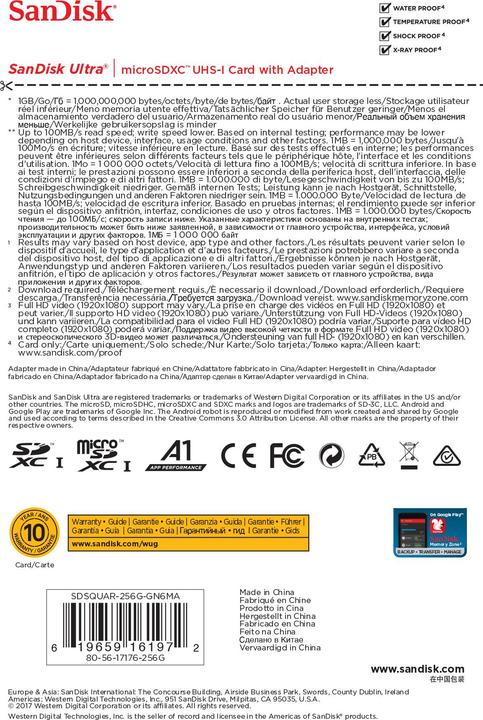 Produktbild SanDisk Ultra microSD A1 (256 GB, microSDXC, U1, UHS-I)