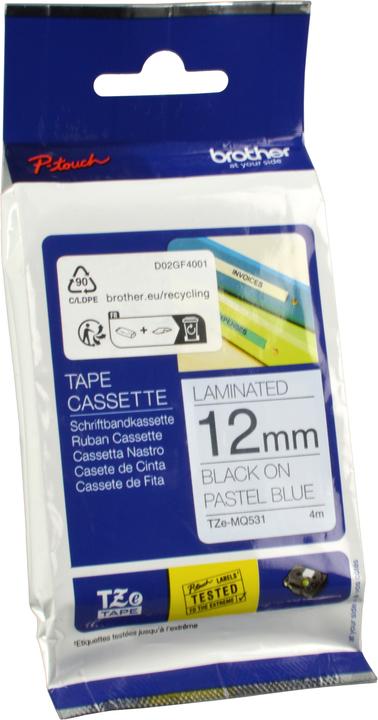 Actual product image Brother TZe-MQ531 (1.20 cm, Blue, Black)