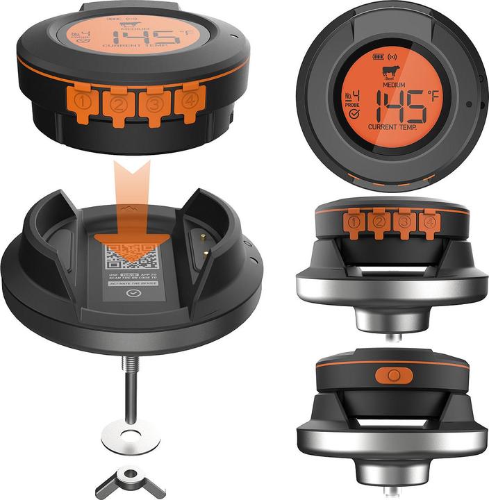 Produktbild Rosenstein & Söhne Smartes Digital-Grill-Thermometer zum umrüsten
