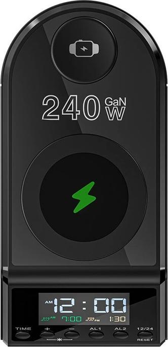 Produktbild BlitzWolf BW-FW10 alarm clock with charger 2xUSB-A, 4xUSB-C, 240W