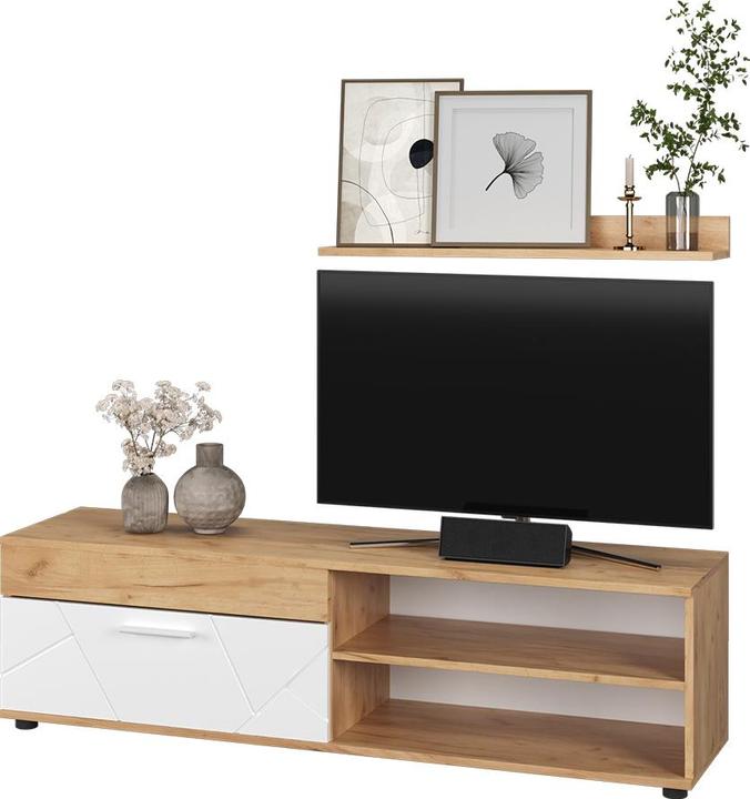 Actual product image Vicco Lowboard & Regal Berno, Goldkraft Eiche/Weiss, mit 1 Klappe