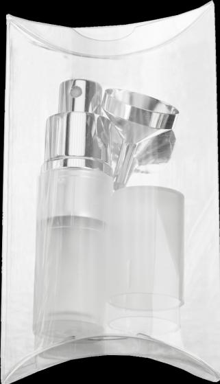 Produktbild Taschenzerstäuber transparent weiss für 8 ml + Trichter silber in Geschenkpackung (8 ml)