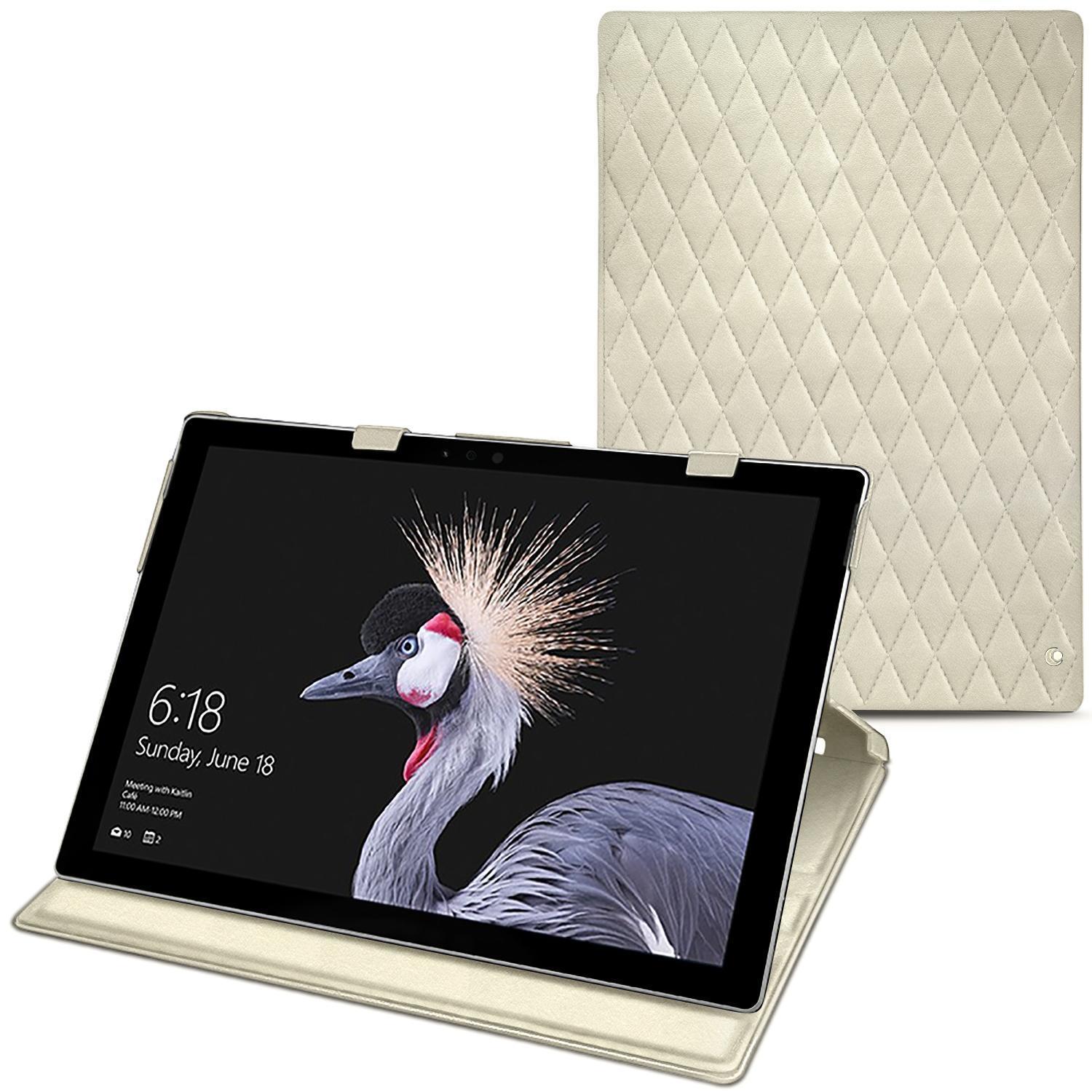 Noreve Lederschutzhülle vertikal (Surface Pro (2017)), Tablet Hülle, Weiss