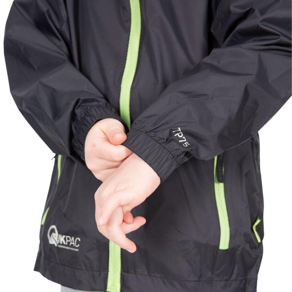 Thumbnail - Trespass, Herren, Jacke, QIKPAC JACKET - Kinder Regenjacke unisex (5, 6), Schwarz, 6, 5
