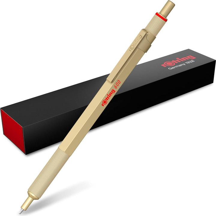 Image du produit Rotring Stylo à bille 600 Or Métallique M noir Boîte cadeau (Or Métallique, 1 x)