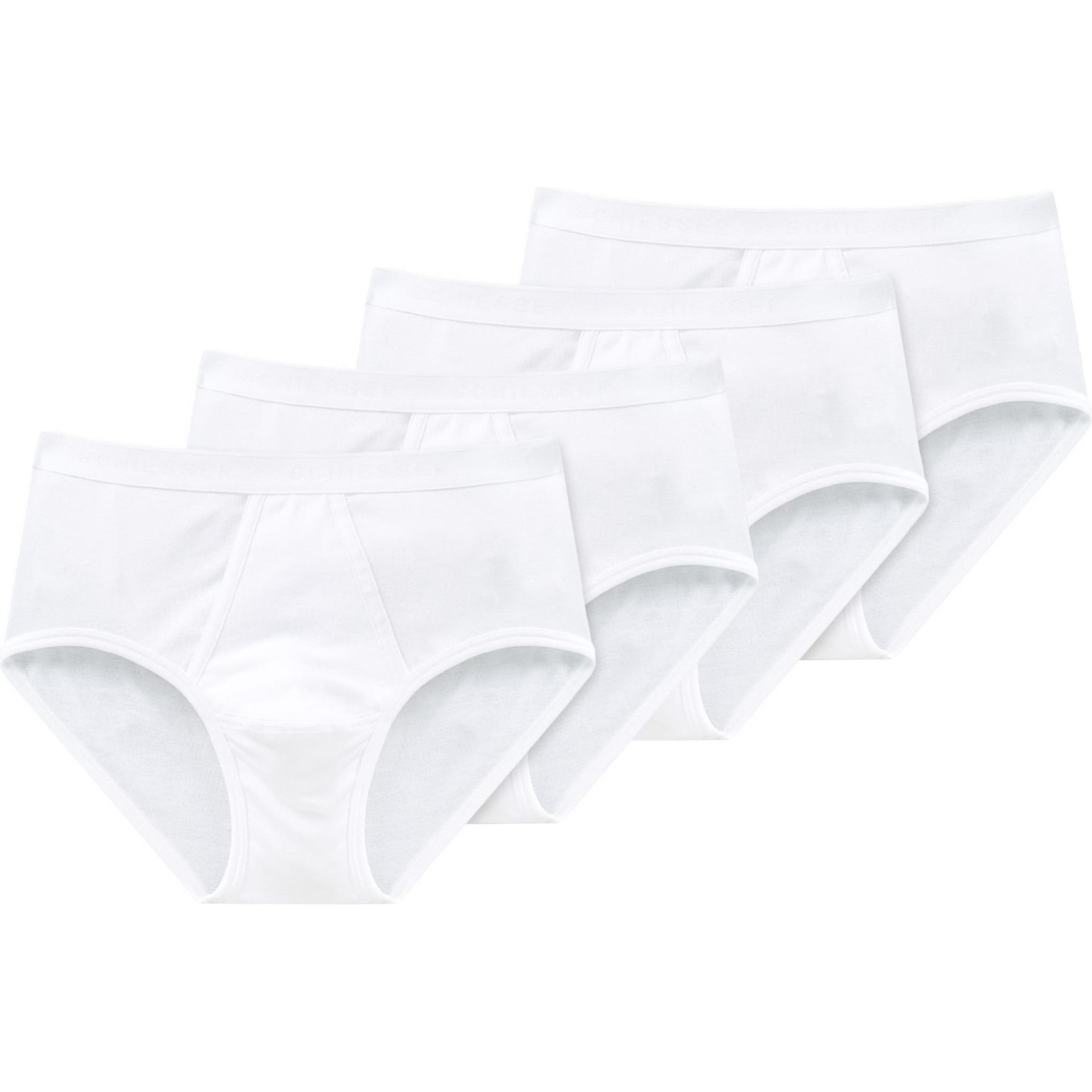 Schiesser, Herren, Unterhosen, 4er Pack Original Classics Feinripp Sportslip mit Eingriff, Weiss, (3XL, 4er Pack)