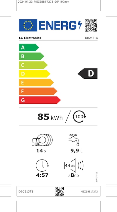 Energy Label LG DB243TX
