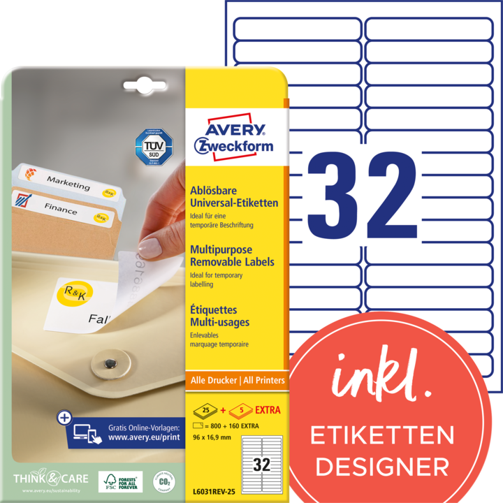 Actual product image Avery Universal-Etiketten, ablösbar