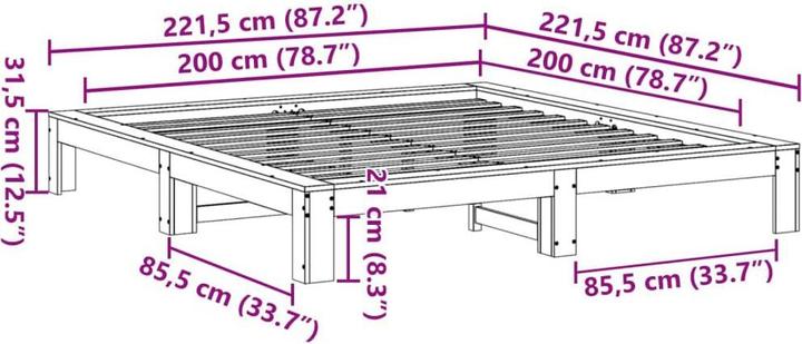 Image du produit vidaXL Bettgestell (200 x 200 cm)
