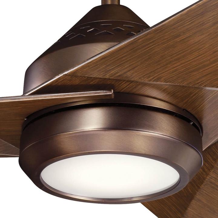 Actual product image Elstead Lighting Jade silent ceiling fan with LED light Ø152cm + remote control walnut (45 dB)